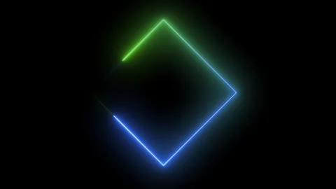 Neon square frame icon animated video Stock Footage 295031812