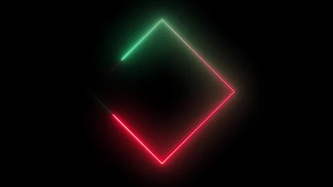 Neon square frame icon animated video Stock Footage 295031815