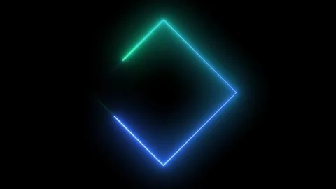 Neon square frame icon animated video Stock Footage 295031817