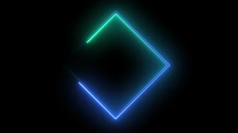 Neon square frame icon animated video Stock Footage 295031818