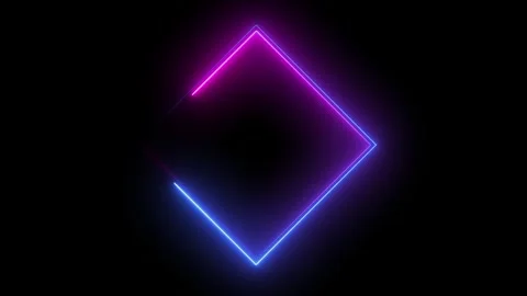 Neon square frame icon animated video Stock Footage 295031821
