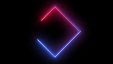 Neon square frame icon animated video Stock Footage 295031824