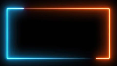 Neon square frame Stock Illustration