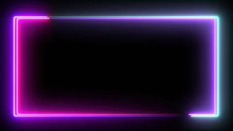 Neon square frame Stock Illustration