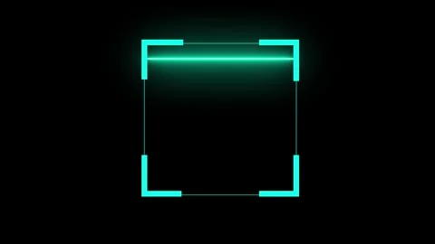 Neon square frame pulsing on black background. Vidéo 331897774