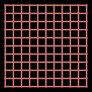 Neon square grid checkered red color vector illustration image flat style イラスト素材