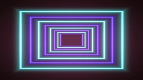 Neon Square Illusion Creates Dynamic Depth and Movement Stock Footage 324886247
