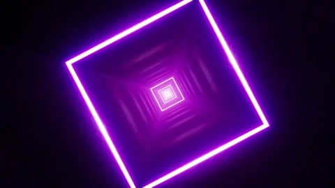 Neon Square Light in the Purple Room Stock Footage 201201798