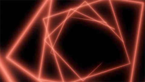 Neon Square Loop Background. Abstract background with neon squares. Seamless Stock Illustration