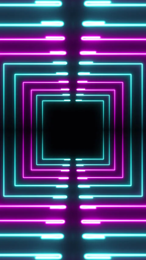 Neon Square Pattern Background 스톡 동영상 268663302