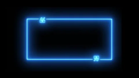Neon square quote box icon animation isolated on black background Stock Footage 321362981