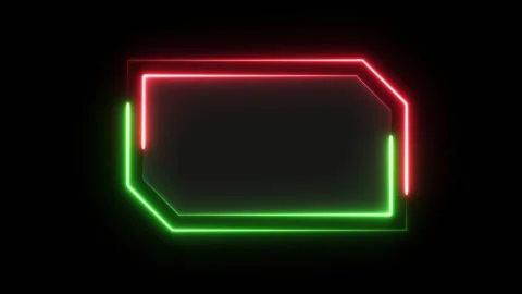 Neon square rectangle frame icon animation isolated on black background Stock Footage 321197873