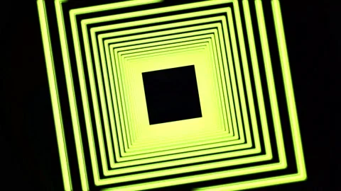 The neon square tunnel moves in a circle. Stock Footage 230874510