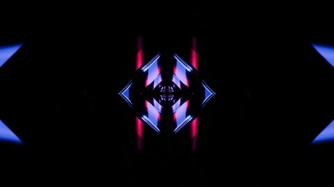 Neon square tunnel in a seamless loop. Stock Footage 291118460