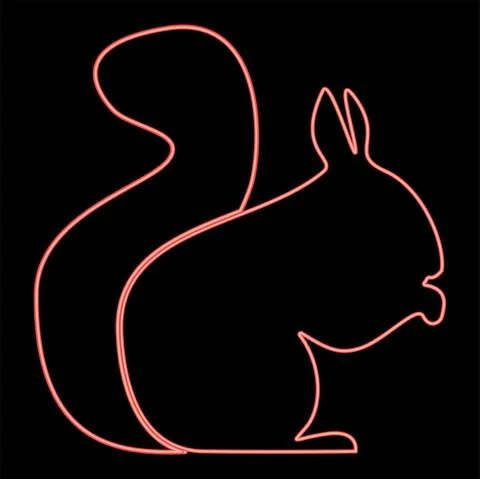 Neon squirrel red color vector illustration flat style image Illustrazione stock