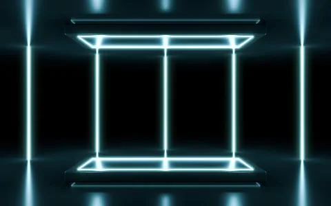 Neon stage Stock Illustration