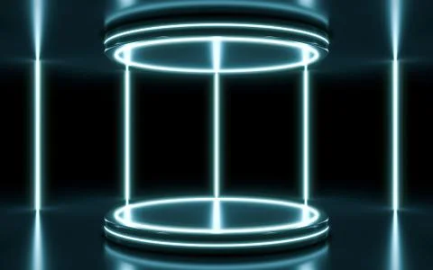 Neon stage Stock Illustration