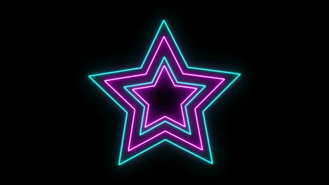 NEON STAR 2 COLORS Stock Footage 243929856