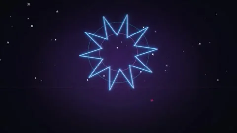 Neon Star Burst Graphic Animation Vídeo Stock 344386554