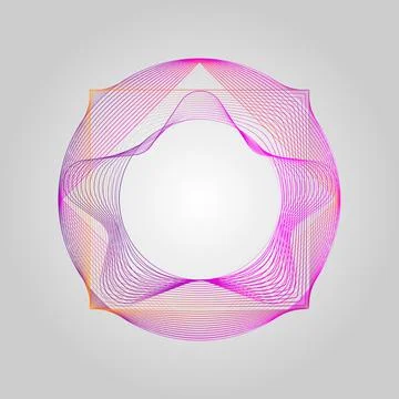 Neon Star with circle gradient rectangular frame. Stylized Guilloche Element イラスト素材