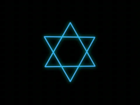 Neon Star of David Stock Footage 579120