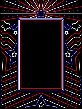 Neon star frame Stock Illustration