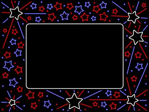 Neon star frame Stock Illustration