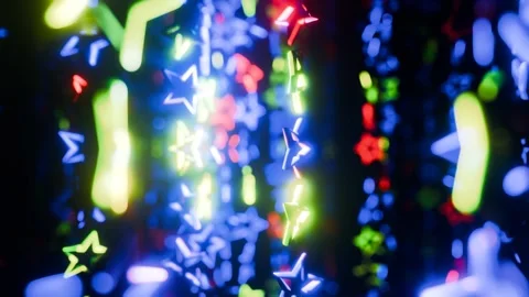 Neon star garlands in a seamless loop. Stock Footage 288322632