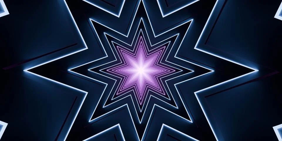 Neon Star Geometric Pattern illustration Stock Illustration