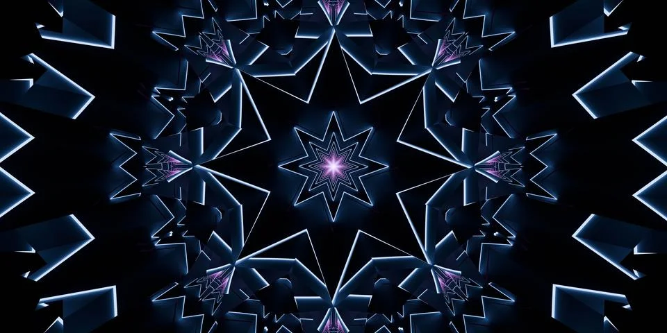 Neon Star Geometric Pattern illustration Stock Illustration