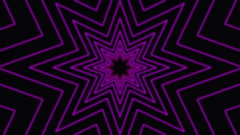 Neon star geometric pattern motion background video Stock Footage 345548832