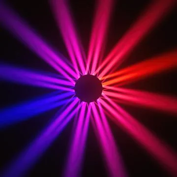 Neon star with glowing rays abstract optical illusion 3D background Stock Illustration