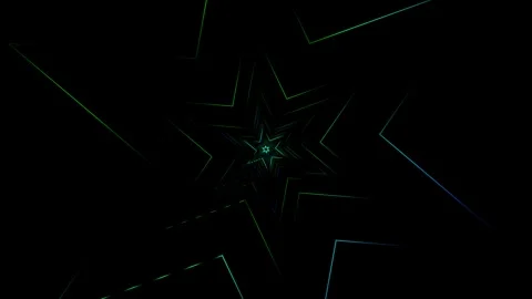 Neon Star Loop Blue and Green 4K Stock Footage 330977500