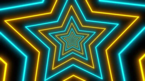 Neon star loop infinity background animated small neon star growing bigger .. Stock Footage 311458837