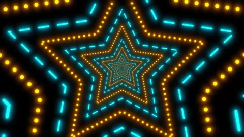 Neon star loop infinity background animated small neon star growing bigger .. Stock Footage 311459303