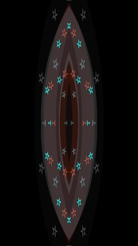 Neon star pattern rotating in dark space animated seamless motion loop. Stock Footage 344711256