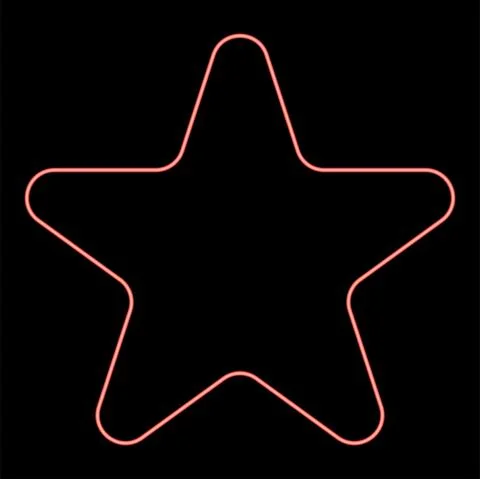 Neon star red color vector illustration flat style image Stock Illustration