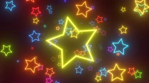 rainbow neon star light