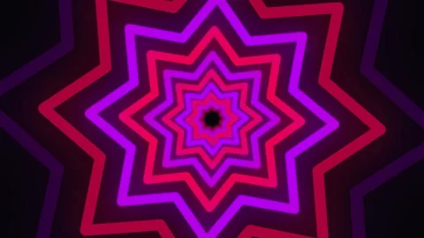 Neon star tunnel animation loop Stock Footage 345729447