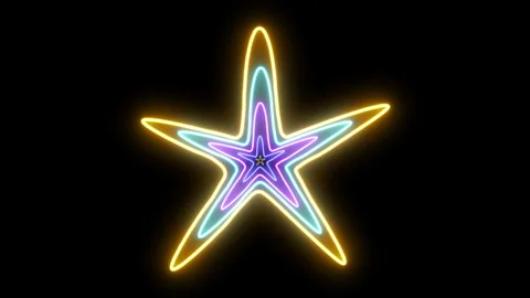NEON STARFISH RENDER Stock Footage 242938543