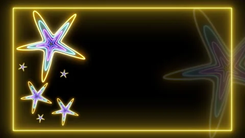 NEON STARFISHES FRAME 스톡 동영상 242938829