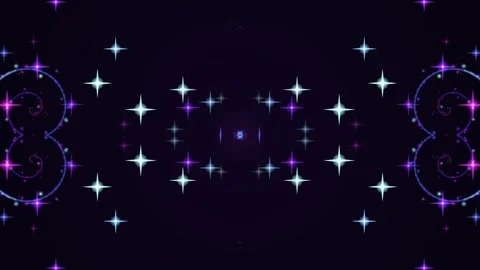 Neon Starry Symmetry Frames with Cosmic Particles Animated. Stock Footage 328703409