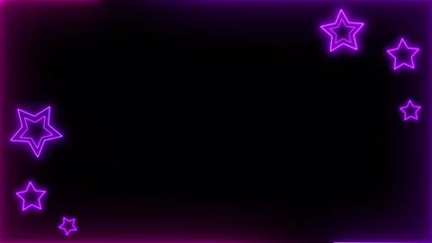Neon Stars Glowing Frame RENDER Stock Footage 244416553