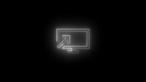 Neon start presenting icon glowing black background animation Video stock 289637968