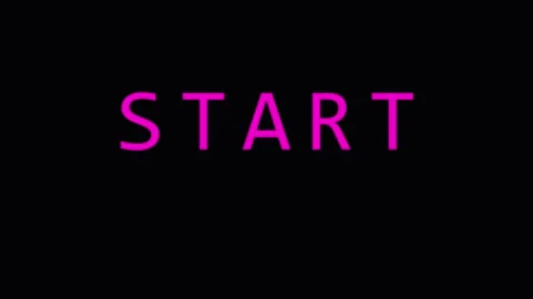 Neon Start Text Animation with Abstract Swirls and Glitch Effect Video stock 343413394