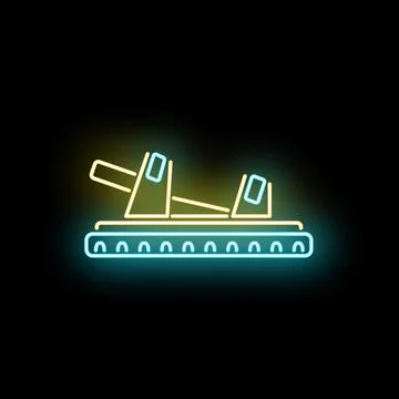 Neon starting block for track and field racing Stock Illustration
