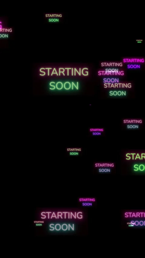 Neon Starting Soon Overlay for Live Streaming and Digital Broadcasts vertic.. Stock Footage 340924942