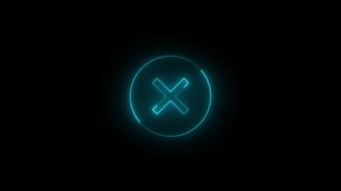 Neon status error full icon glowing black background animation Stock Footage 289638063