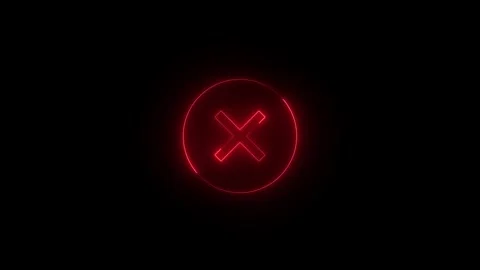Neon status error full icon glowing black background animation Vidéo 289638105