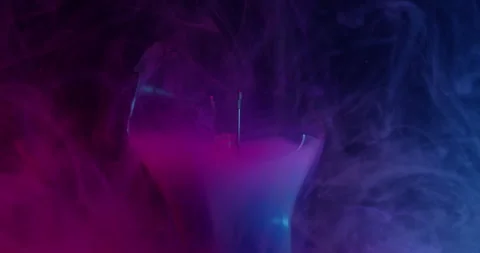 Neon steam explode lamp light bulb ink vapor flow Stock Footage 323340256